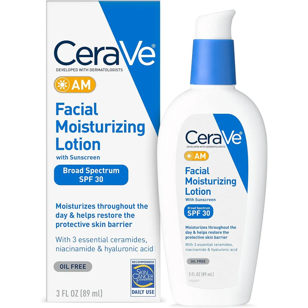 CeraVe Facial Moisturizing Lotion AM SPF 30, 3 oz, Daily Face Moisturizer with SPF, Packaging May Vary