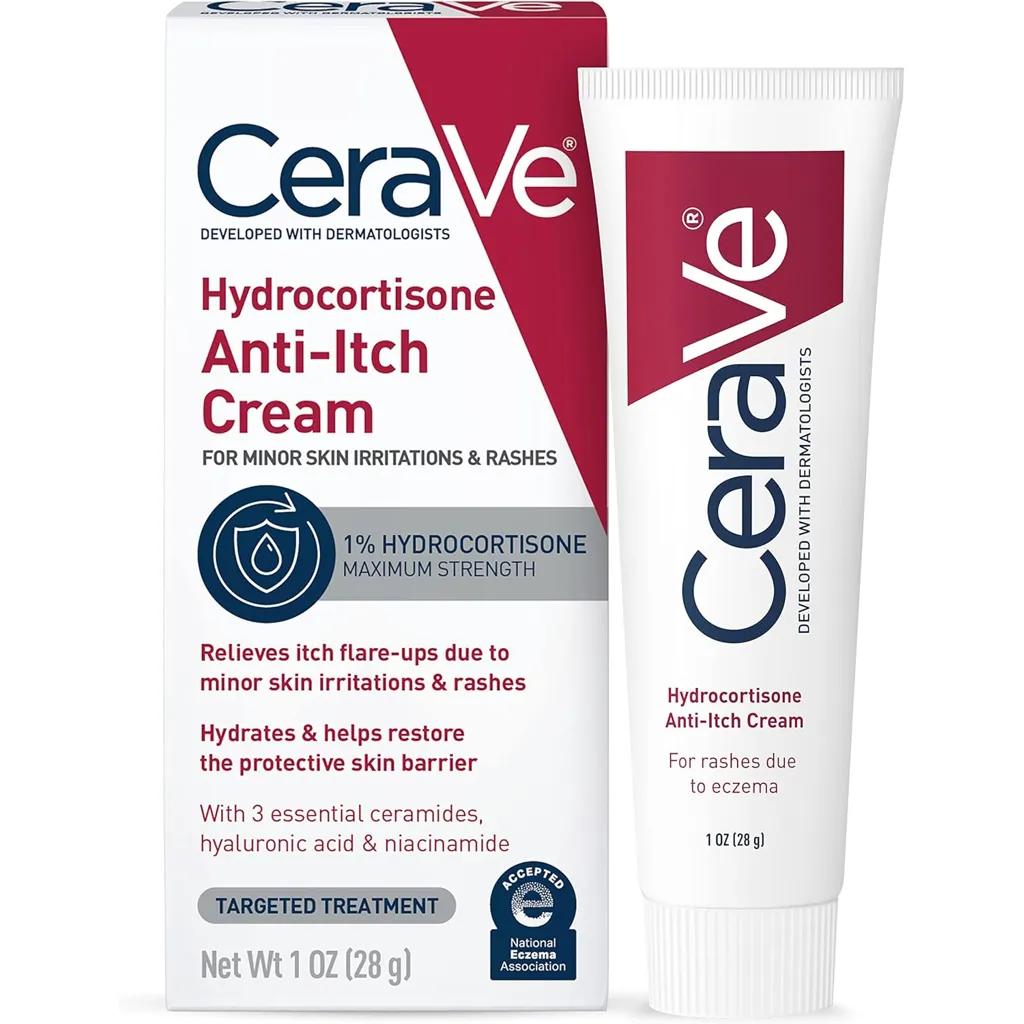 CeraVe Hydrocortisone Cream 1% 28g Eczema Treatment & Dry Skin Itch Relief Cream Fragrance Free