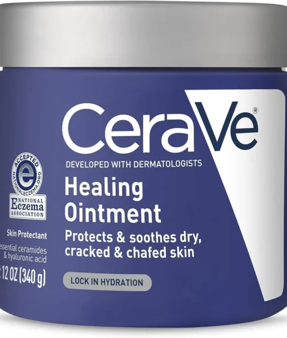CeraVe Healing Ointment | Moisturizing Petrolatum Skin Protectant for Dry Skin with Hyaluronic Acid and Ceramides | Lanolin Free & Fragrance Free | 12 Ounce