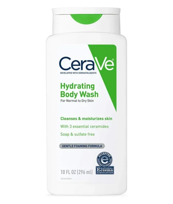 CeraVe Body Wash for Dry Skin | Moisturizing Body Wash with Hyaluronic Acid and Ceramides | Paraben, Sulfate & Fragrance Free | 10 Ounce