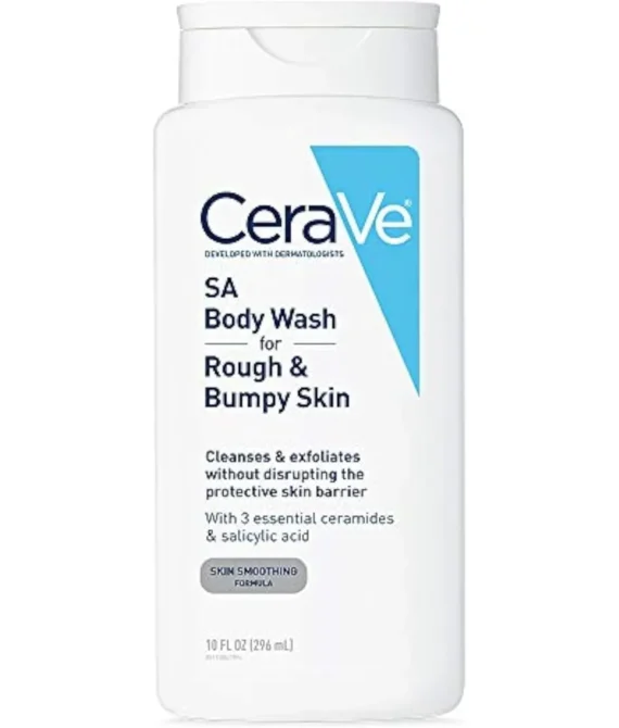 CeraVe Body Wash with Salicylic Acid, Fragrance Free Body Wash to Exfoliate Rough and Bumpy Skin, Allergy Tested, 10 Ounce