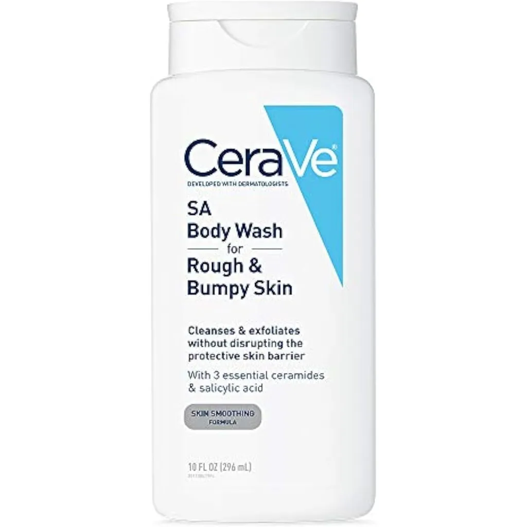 CeraVe Body Wash with Salicylic Acid, Fragrance Free Body Wash to Exfoliate Rough and Bumpy Skin, Allergy Tested, 10 Ounce