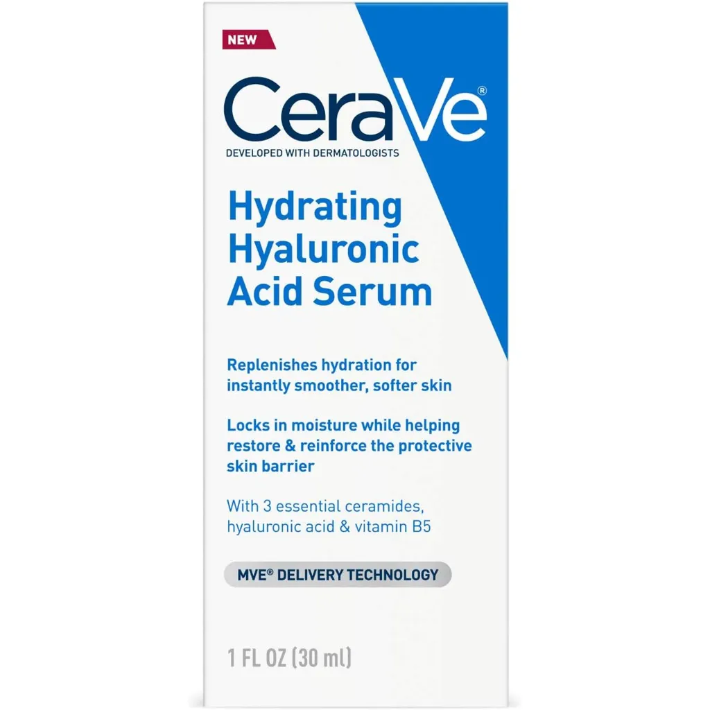 Cerave Hyaluronic Acid Serum for Face with Vitamin B5 and Ceramides, Hydrating Face Serum for Dry Skin, Fragrance Free, 1 Ounce