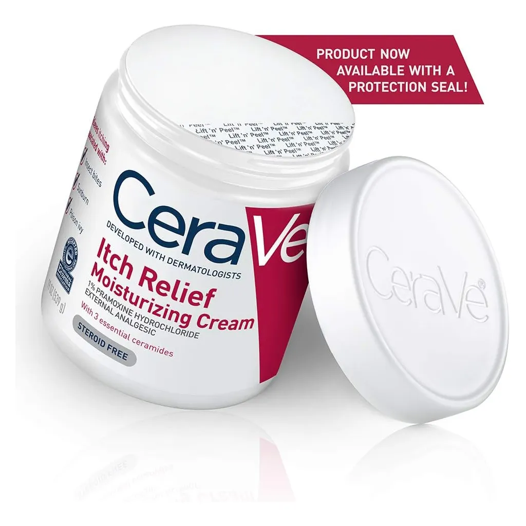 CeraVe Moisturizing Cream for Itch Relief | Anti Itch Cream with Pramoxine Hydrochloride | Relieves Itchy with Minor Skin Irritations, Sunburn Relief, Bug Bites | Fragrance Free | 19 Ounce - Image 2