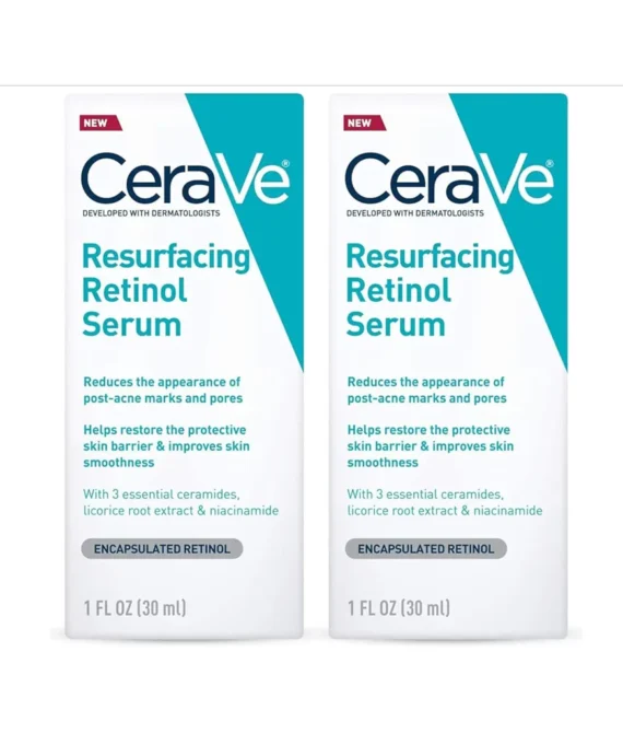 Cerave Resurfacing Retinol Serum 2 Pack, 1 Oz each