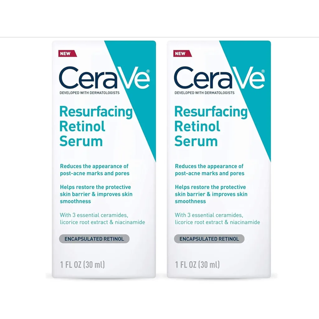 Cerave Resurfacing Retinol Serum 2 Pack, 1 Oz each