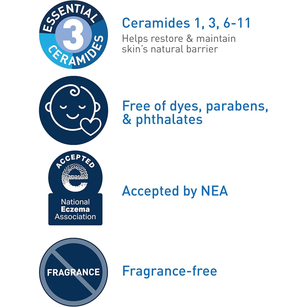 CeraVe Baby Essentials for Bath Time |Baby Wash&Shampoo, Baby Lotion & Diaper Rash Cream |Baby Gift Sets for Baby Registry|Fragrance, Paraben, Dye & Phthalates Free|8oz Shampoo+8oz Lotion+3oz Ointment - Image 3