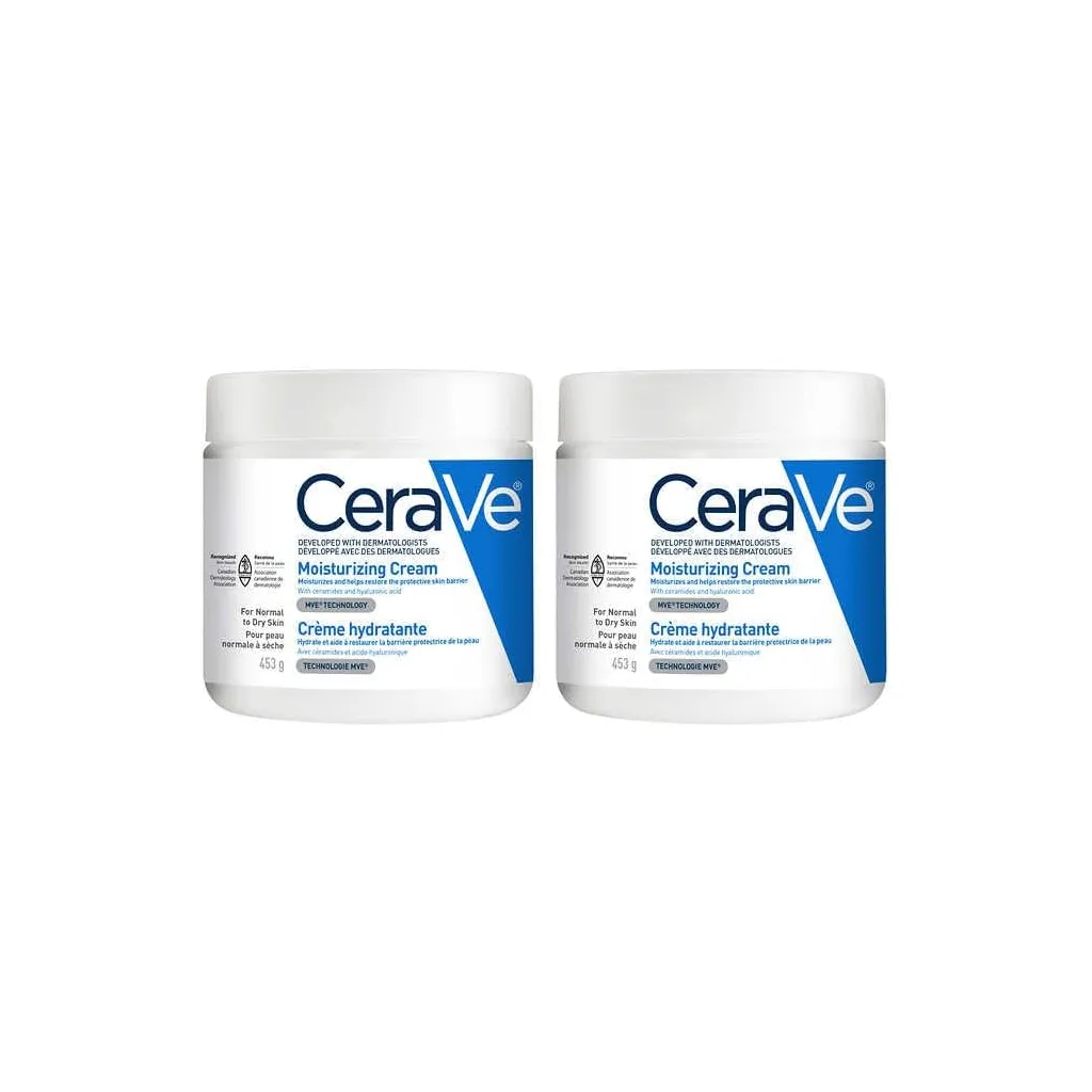CeraVe Moisturizing Cream | Daily Face, Body & Hands Moisturizer for Dry Skin With Hyaluronic Acid and Ceramides for Women and Men. Sensitive skin, Oil-free, Non-comedogenic, Fragrance-Free, 453 Grams