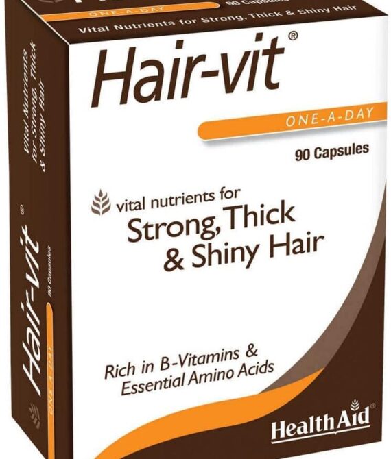 HealthAid Hair VIT 90 Caps Once Daily Vital Nutrients for Strong Thick  Shiny Hair Rich in BVitamins  Essential Amino Acids