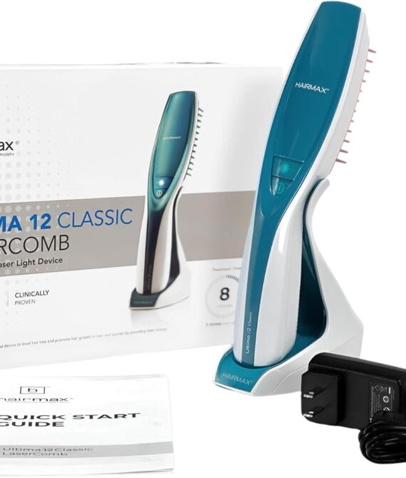 Hairmax Ultima 12 Classic LaserComb FDA Cleared Helps Stimulates Hair Growth Reverse Hair Loss  Thinning Revitalize Hair Follicles Increase Density  Fullness of Hair For Men  Women