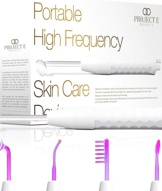 Project E Beauty D’arsonval High Frequency Wand Argon Gas  Purple Violet Beauty Skin Care Face Tightening Lifting Puffy Eyes AntiAcne Therapy Facial Portable Device