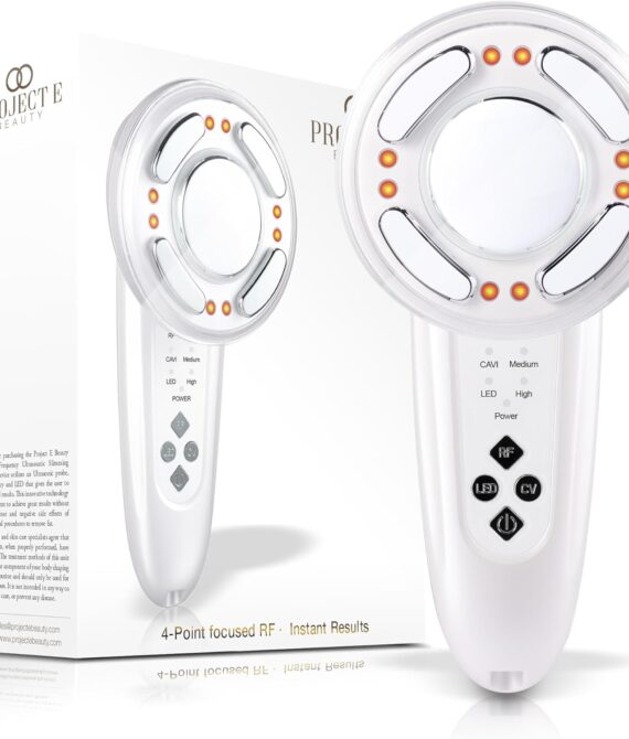 Project E Beauty LED Radio Frequency Ultrasonic Therapy  Wireless RF Red Photon Cavitation Ultrasound Collagen Boosting Smooth Skin Firming Tightening Cellulite Shaping Device