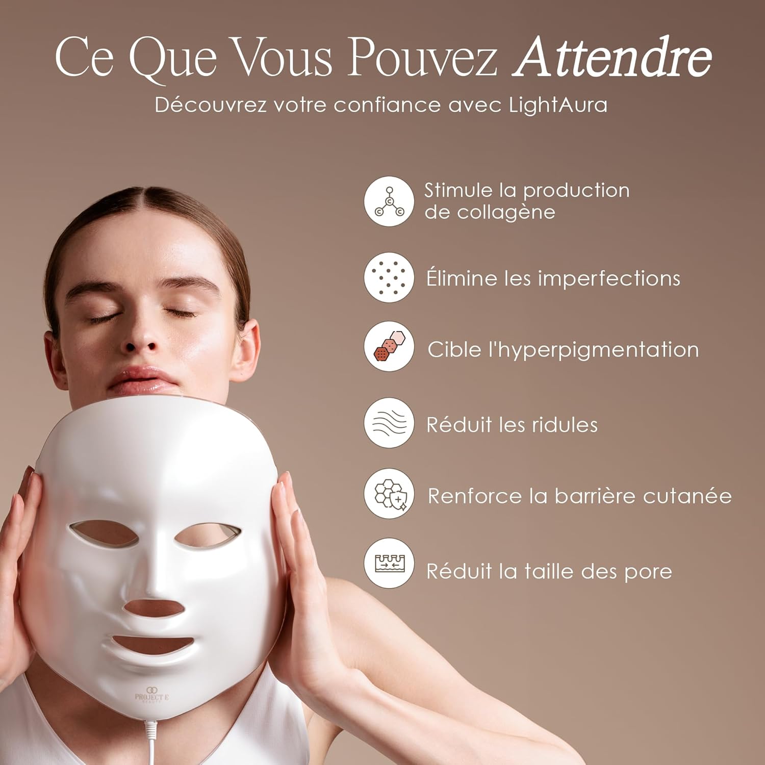 Project E Beauty Skin Rejuvenation Photonic Device 7 Colors LED Photon Light Therapy Treatment Whitening AntiAgeing Smooth Lines Facial Device - Image 2