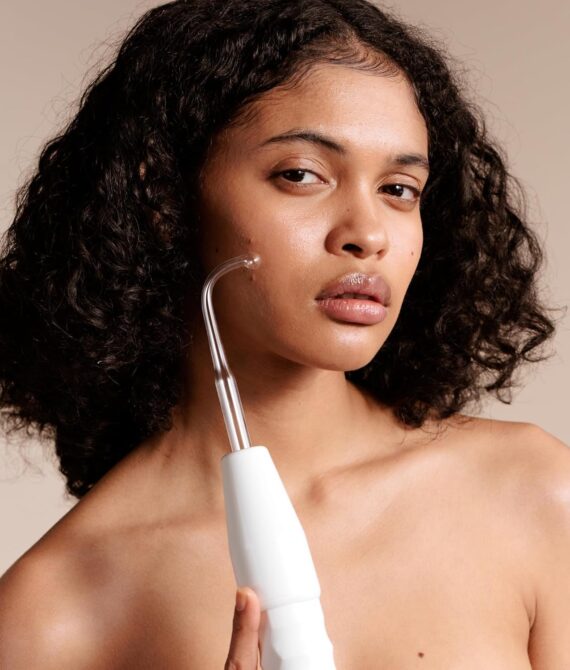 Project E Beauty High Frequency Facial Machine  High Frequency Wand Acne Spot Wrinkles Fine Lines Removal AntiAging Therapy Facial Treatment Portable Device