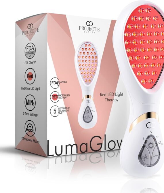 Project E Beauty LumaGlow Red LED Light Therapy  FDA Cleared Ultra Photon Light Treatment Skin Rejuvenation Antiaging Lift Firm Tighten Skin Facial Beauty Daily Device