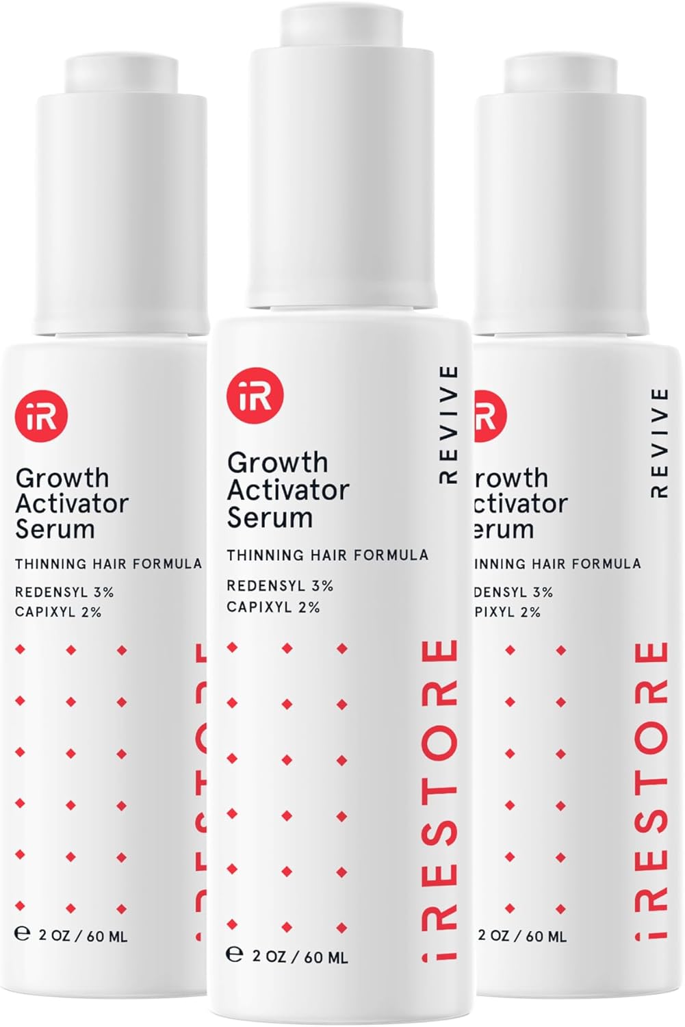 iRESTORE Scalp Serum Hair Growth Serum for Women Men Best for Hair Loss Hair Thinning Aids Regrowth with Redensyl Biotin Hydrates Scalp for Visibly Thicker Stronger Hair 2 Fl Oz Pack of 3