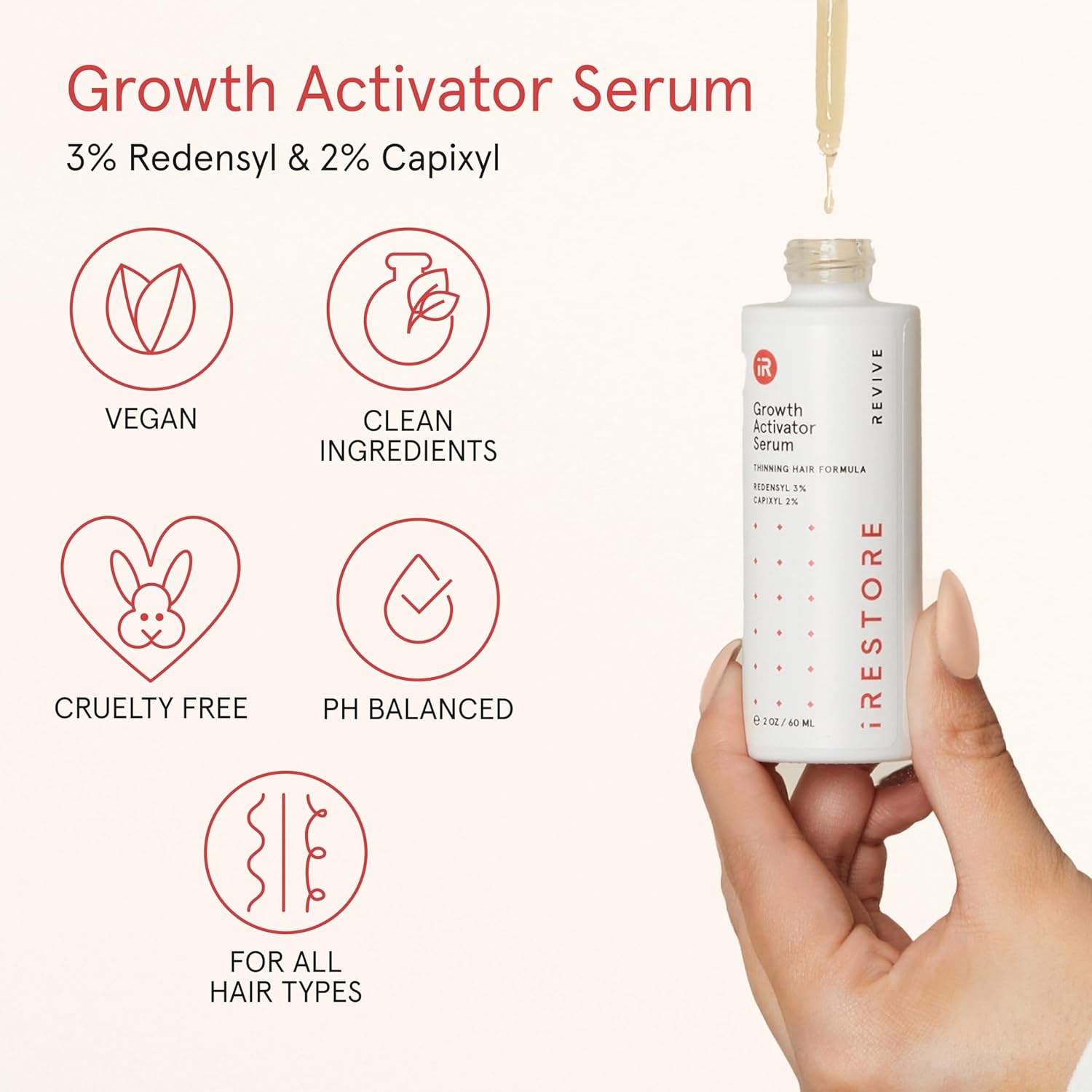 iRESTORE Scalp Serum Hair Growth Serum for Women Men Best for Hair Loss Hair Thinning Aids Regrowth with Redensyl Biotin Hydrates Scalp for Visibly Thicker Stronger Hair 2 Fl Oz Pack of 3 - Image 4