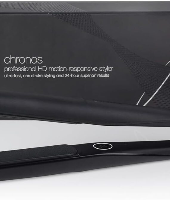 ghd Chronos Styler  1″ Flat Iron Hair Straightener 3X Faster HD MotionResponsive Styler for One Stroke HighDefinition Results that Last 24hrs 85 More Shine 2X Less Frizz No Heat Damage  Black