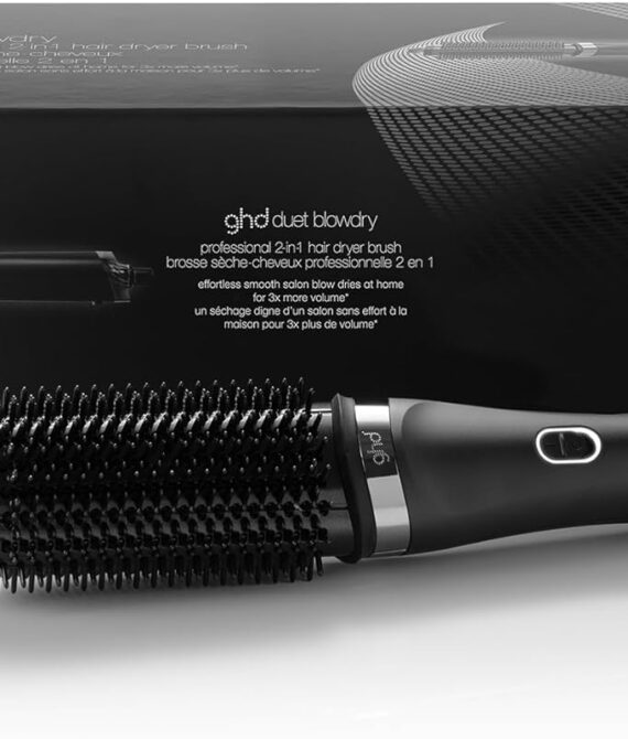 ghd Duet BlowdryHair Dryer BrushWet to Blow Dried with No Heat Damage 3X More Volume 24hr Long Lasting Results Blow Dry with No Fizz 50 More Shine Black/White