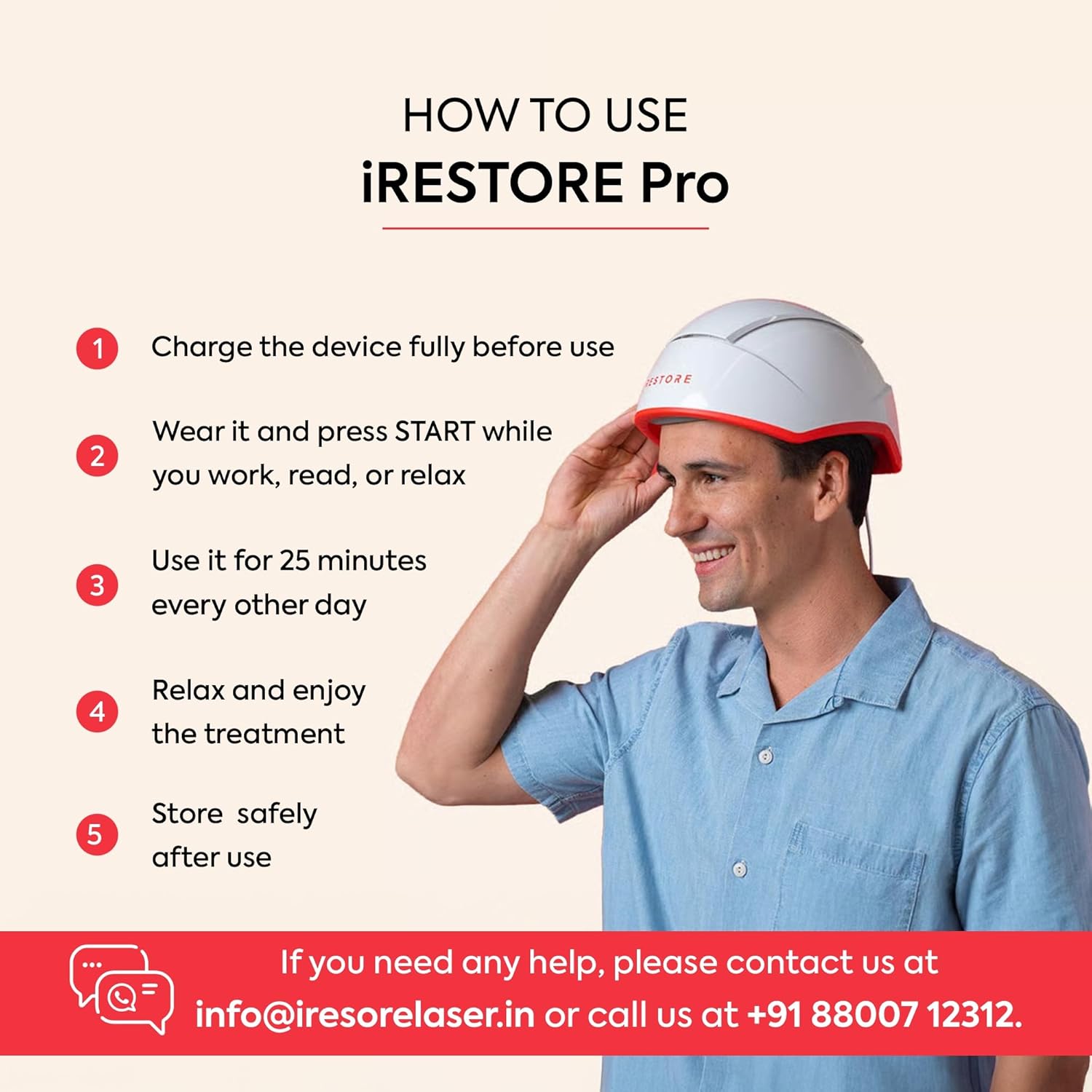 iRestore Professional FDA Cleared Laser Hair Growth Device Red Light Therapy for Thinning Hair Receding Hairline Balding Laser Cap for Men Women DrugFree Hair Loss Treatment - Image 3