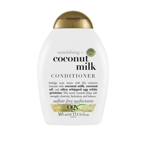 OGX Nourishing Coconut Milk Conditioner (1x 384.5ml), Hydrating and Revitalising Hair Conditioner for Dry, Damaged Hair, Enriched with Coconut Oil and Amino Acids for Soft, Smooth Strands