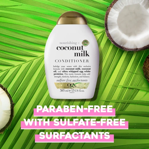 OGX Nourishing Coconut Milk Conditioner (1x 384.5ml), Hydrating and Revitalising Hair Conditioner for Dry, Damaged Hair, Enriched with Coconut Oil and Amino Acids for Soft, Smooth Strands - Image 5