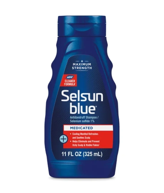 Selsun Blue Medicated Anti-dandruff Shampoo with Menthol, 11 fl. oz., Maximum Strength, Selenium Sulfide 1%