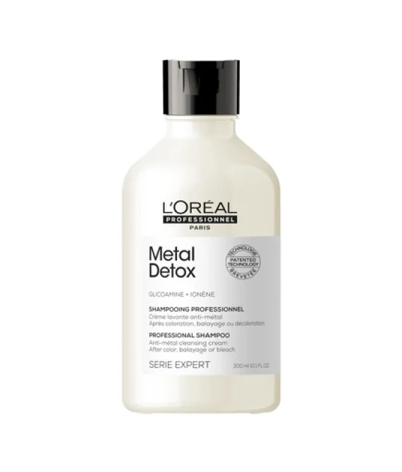 LOral Professionnel Metal Detox Shampoo Sulfate-Free For Soft & Shiny looking hair For Colored, Damaged & All Hair Types Hard Water-Resistant With Glicoamine SERIE EXPERT