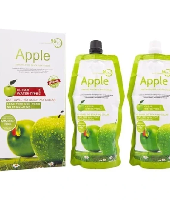Ammonia Free Apple Fruit Extract Hair Dye Cream 96H To Long Lasting Color for Hair and Beard(black)