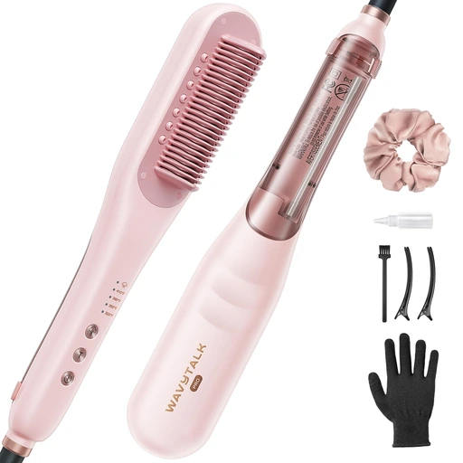 Wavytalk Pro Steamline Pro 3-in-1 Steam Straightener Brush, Steam Straightening Brush, Reduces Damage, Nourishes Hair and Speed Up Straightening