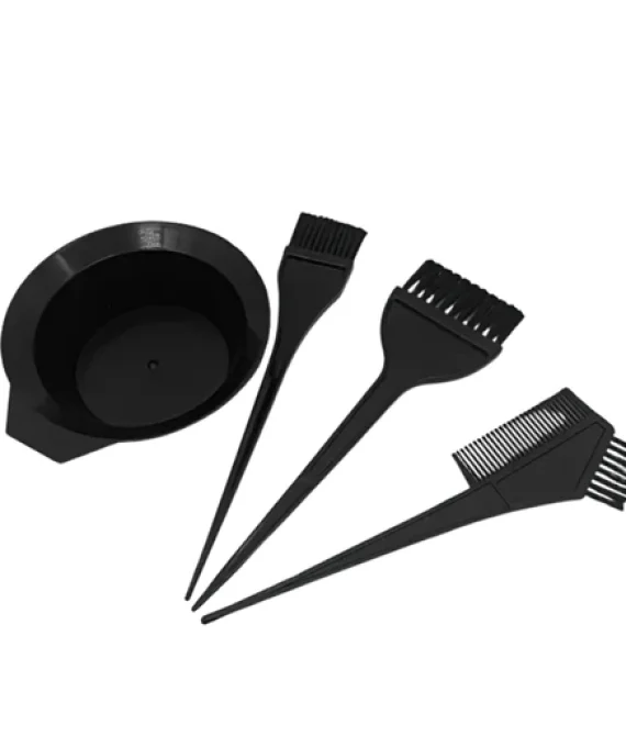 Hasanat Essentials 4Pcs Hair Dye Color Brush and Bowl Set, Color Bowl Brushes Tool Mixing Bowl Kit Tint Comb for Hair Tint Dying Coloring Applicator