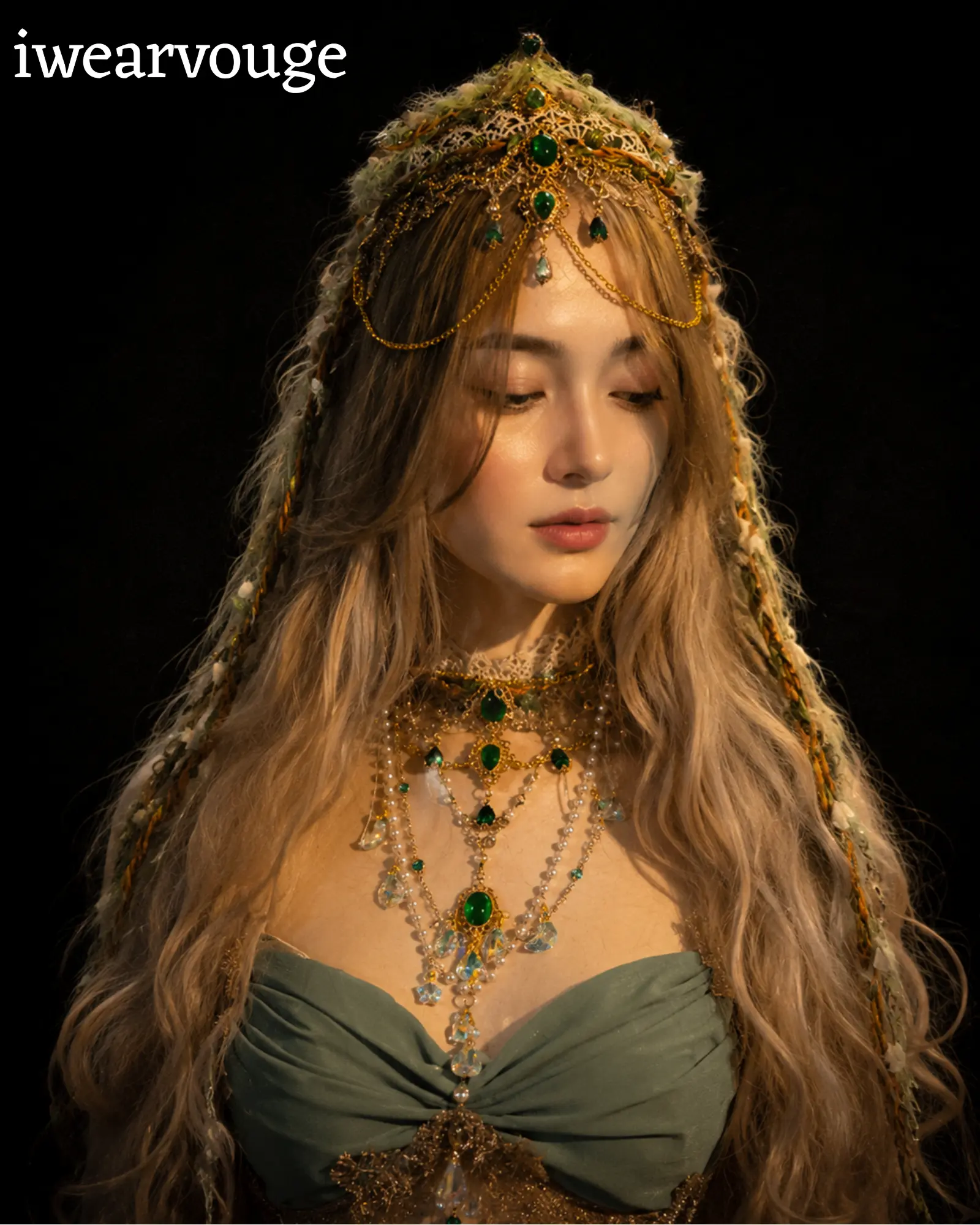 Woodland Fairy Dress, Sage Green Elven Gown, Fantasy Fairy Costume, Renaissance Cosplay Dress, Medieval Festival Outfit, Fairycore Gown - Image 4