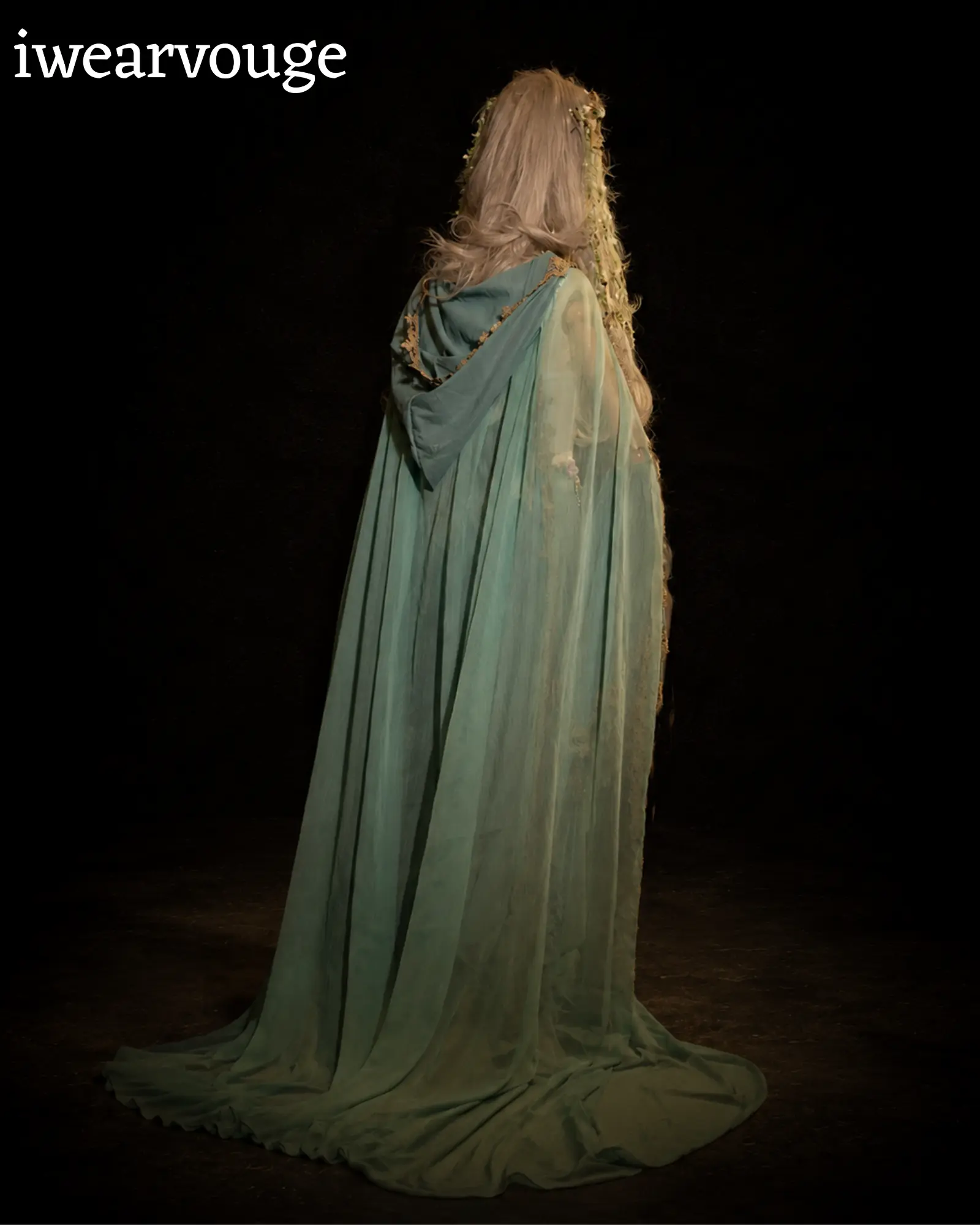 Woodland Fairy Dress, Sage Green Elven Gown, Fantasy Fairy Costume, Renaissance Cosplay Dress, Medieval Festival Outfit, Fairycore Gown - Image 6
