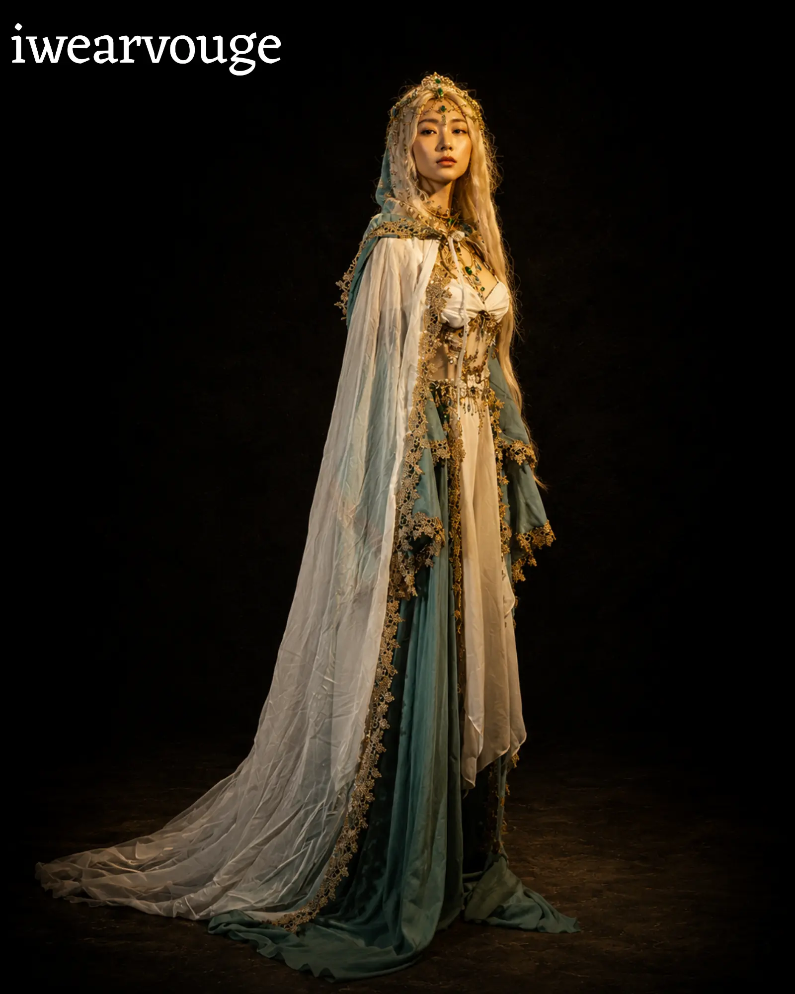 Woodland Fairy Dress, Sage Green Elven Gown, Fantasy Fairy Costume, Renaissance Cosplay Dress, Medieval Festival Outfit, Fairycore Gown - Image 7